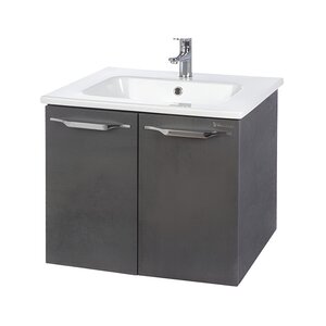 Изображение товара Тумба под раковину Bellezza Луиджи 60 см подвесная серая влагостойкая