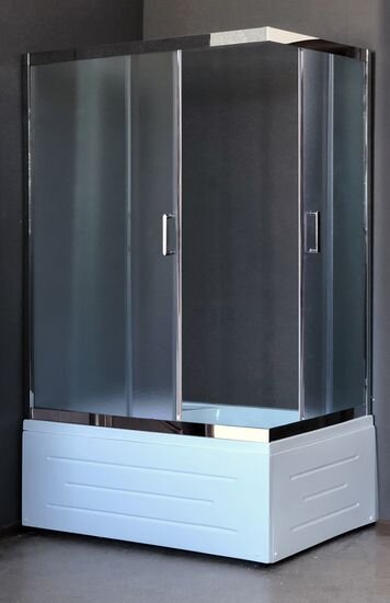 Изображение товара Душевой уголок Royal Bath RB8100BP-C-CH-L/R 100x80 см с матовым стеклом и сиденьем