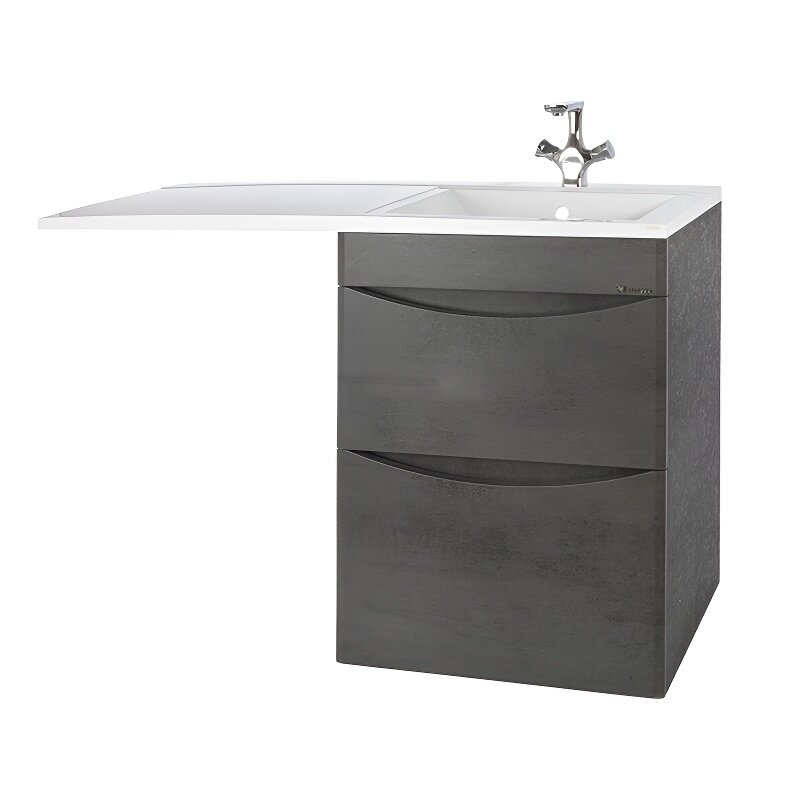 Изображение товара Тумба под стиральную машину Bellezza Олиссия 60 см напольная с ящиками серый