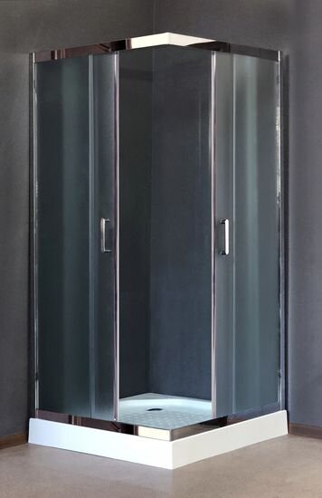 Изображение товара Душевой уголок Royal Bath RB80HP-C-CH 80x80 см с матовым стеклом и раздвижными дверями Изображение товара Душевой уголок Royal Bath RB80HP-C-CH 80x80 см с матовым стеклом и раздвижными дверями