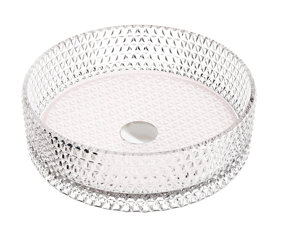 Изображение товара Раковина Ceramicanova Cristal CN6061, закаленное стекло, розовая, 36 см