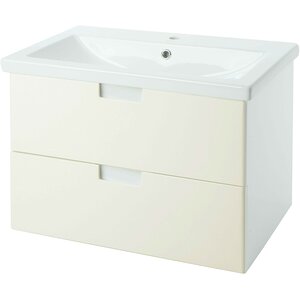 Изображение товара Тумба под раковину Bellezza Пегас 80 см подвесная бежевый/белый