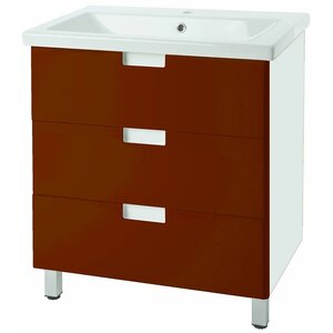 Изображение товара Тумба под раковину Bellezza Пегас 4630413140039, 80 см, напольная, цвет красный/белый