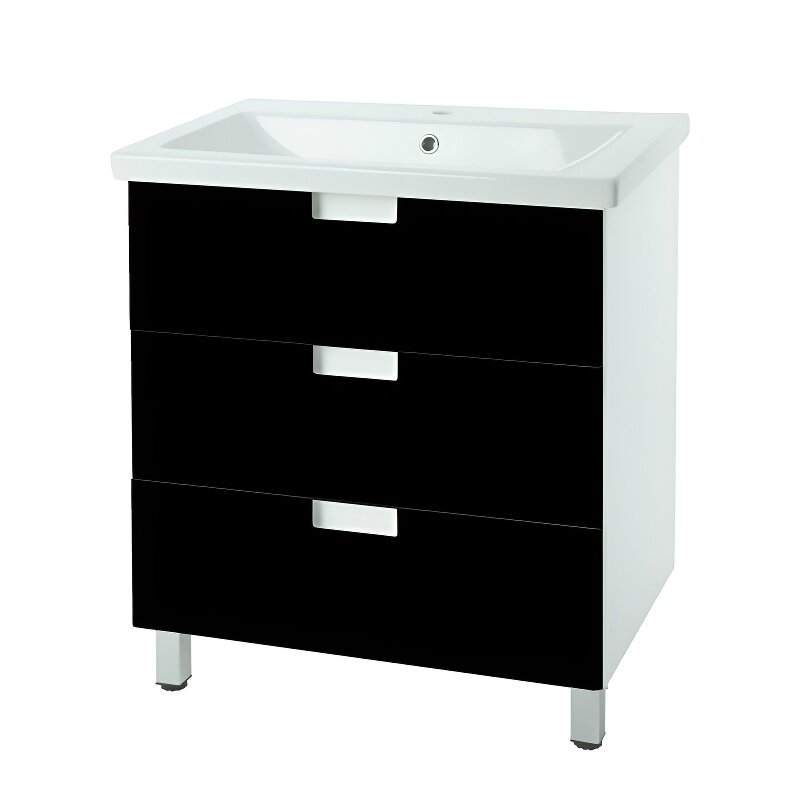 Изображение товара Тумба под раковину Bellezza Пегас 80 см напольная черный белый Россия