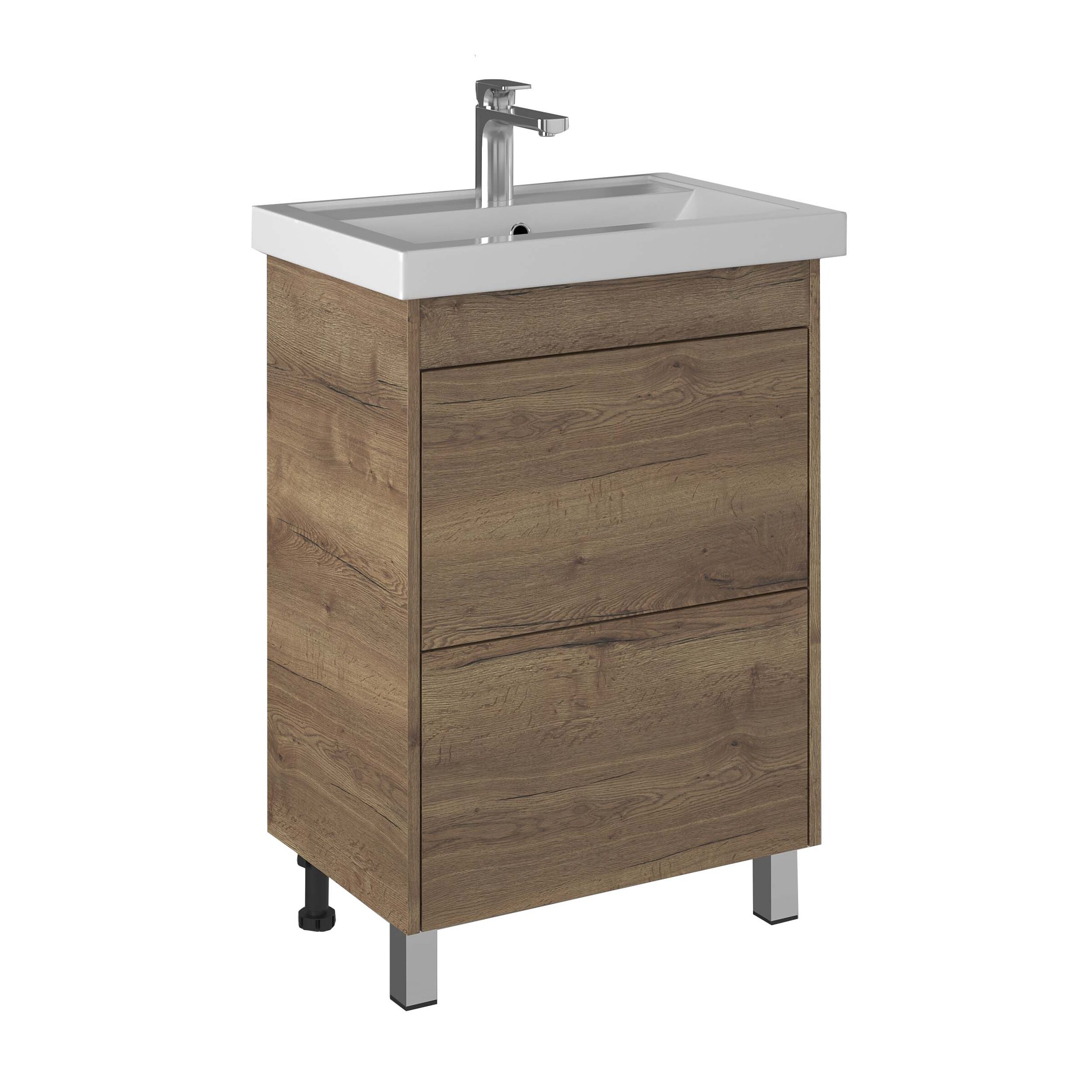 Изображение товара Тумба под раковину Briz Риччи 360 03-08060-06 00 ВЕЛ, 60 см, напольная, цвет дуб веллингтон