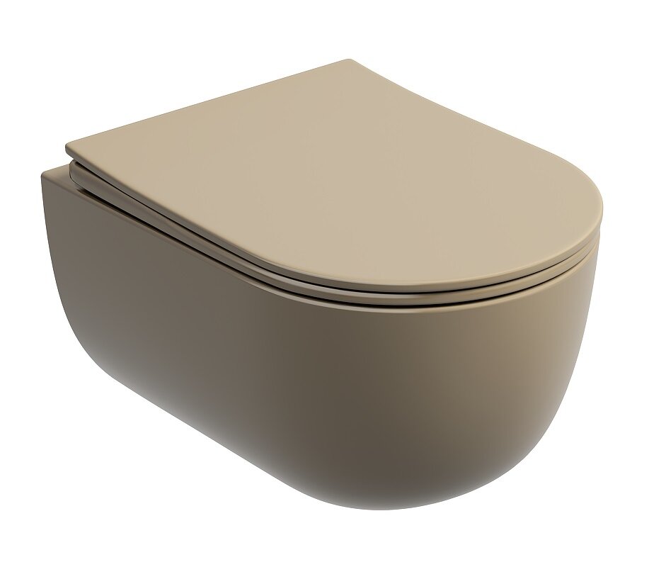 Изображение товара Подвесной безободковый унитаз Ceramicanova Modena Rimless с микролифтом и капучино матовым покрытие Изображение товара Подвесной безободковый унитаз Ceramicanova Modena Rimless с микролифтом и капучино матовым покрытие