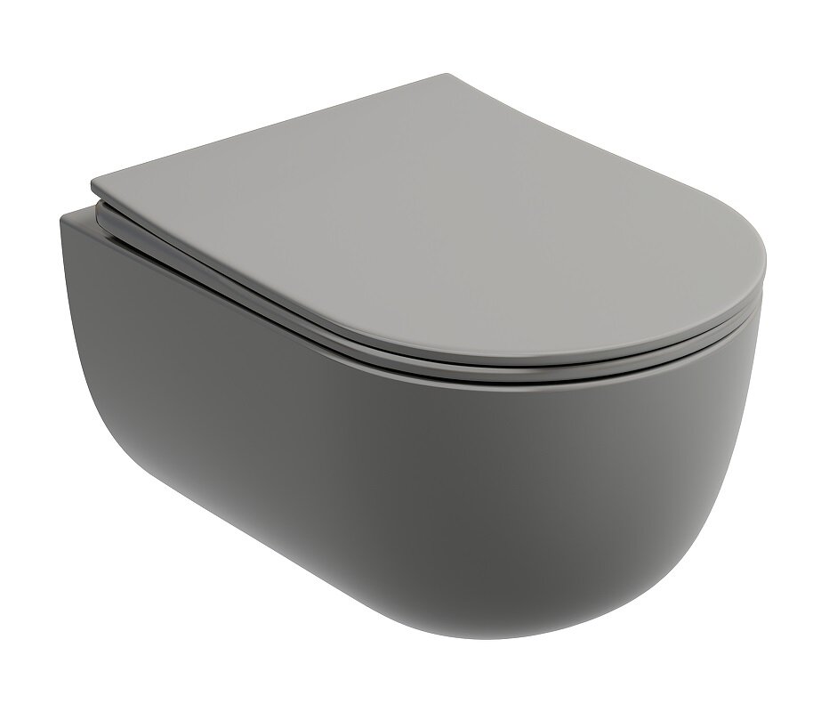 Изображение товара Подвесной унитаз Ceramicanova Modena Rimless, CN6063MH, безободковый, крышка-сиденье микролифт, антрацит матовый, сантехфарфор