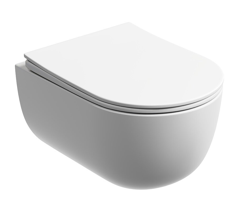 Изображение товара Подвесной унитаз Ceramicanova Modena Rimless, CN6063MW, безободковый, крышка-сиденье микролифт, белый матовый, сантехфарфор