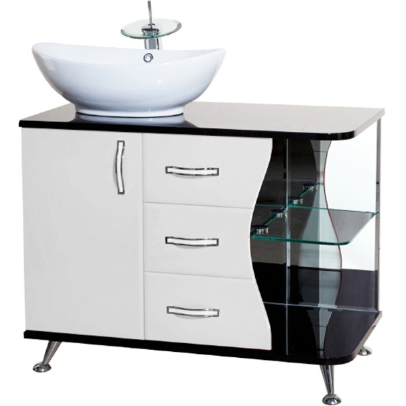 Изображение товара Тумба под раковину Bellezza Рио 90 см напольная белая/черная