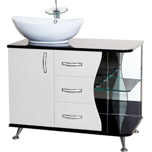 Изображение товара Тумба под раковину Bellezza Рио 4633615142269/4633615141262, 90 см, напольная, цвет белый/черный, левая/правая