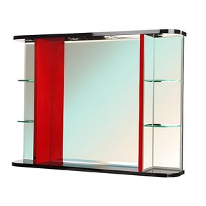 Изображение товара Зеркало Bellezza Рио 4613615060213, 90 см, с подсветкой, инфракрасный выключатель, цвет красный/черный