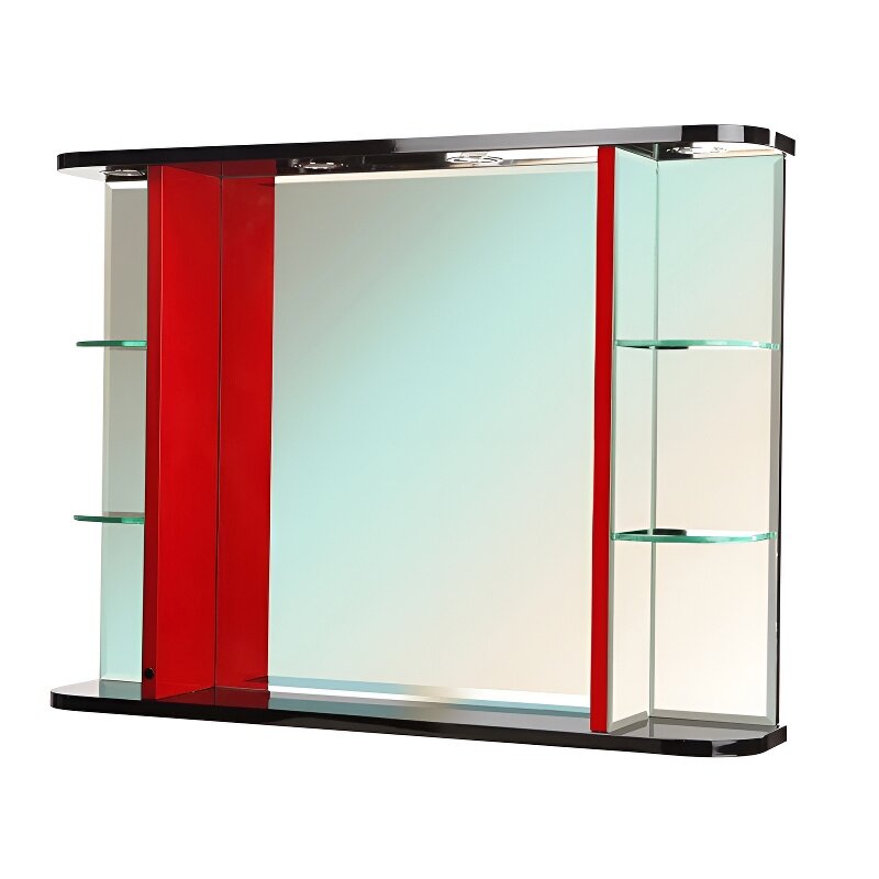 Изображение товара Зеркало Bellezza Рио 4613615060213, 90 см, с подсветкой, инфракрасный выключатель, цвет красный/черный Изображение товара Зеркало Bellezza Рио 4613615060213, 90 см, с подсветкой, инфракрасный выключатель, цвет красный/черный