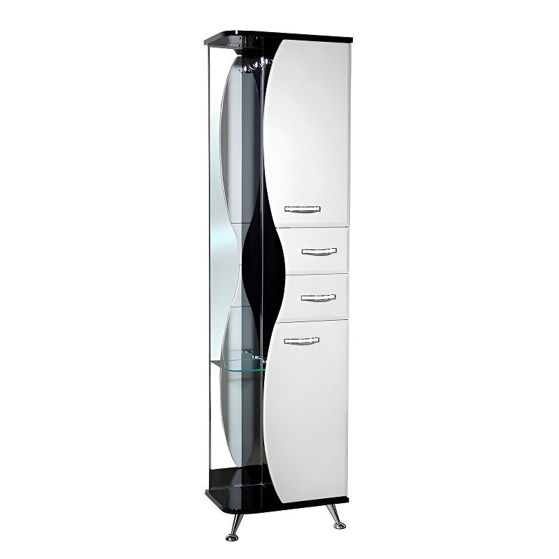 Изображение товара Шкаф-пенал Bellezza Рио 4623606022267/4623606021260, 50 x 190 см, напольный, цвет белый/черный, левый/правый