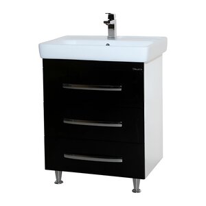 Изображение товара Тумба под раковину Bellezza Рокко 4635309660042, 60 см, напольная, цвет черный/белый