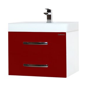 Изображение товара Тумба под раковину Bellezza Рокко 4635311670039, 70 см, подвесная, цвет красный/белый