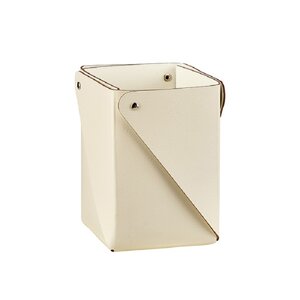 Изображение товара Стаканчик ADJ 0104.16/10 из многослойной кожи, 8x8 см, дизайн панна котта/белый