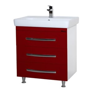 Изображение товара Тумба под раковину Bellezza Рокко 4635311660030, 70 см, напольная, цвет красный/белый