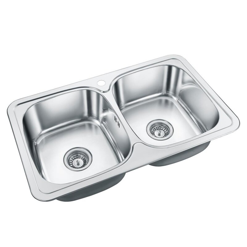 Изображение товара Мойка кухонная Emar Steel 401, 79 см, нержавеющая сталь, глянцевая