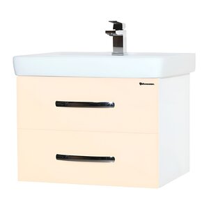 Изображение товара Тумба под раковину Bellezza Рокко 4635313670075, 80 см, подвесная, цвет бежевый/белый