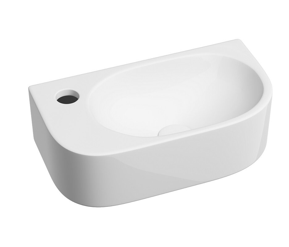 Изображение товара Раковина Ceramicanova Element L/R 41 см угловая белая с одним отверстием Изображение товара Раковина Ceramicanova Element L/R 41 см угловая белая с одним отверстием