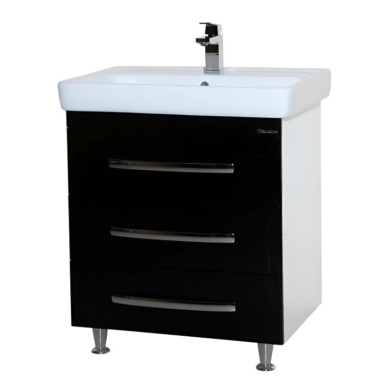 Изображение товара Тумба под раковину Bellezza Рокко 80 см напольная черный белый Россия Изображение товара Тумба под раковину Bellezza Рокко 80 см напольная черный белый Россия