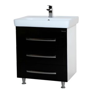 Изображение товара Тумба под раковину Bellezza Рокко 4635313660045, 80 см, напольная, цвет черный/белый