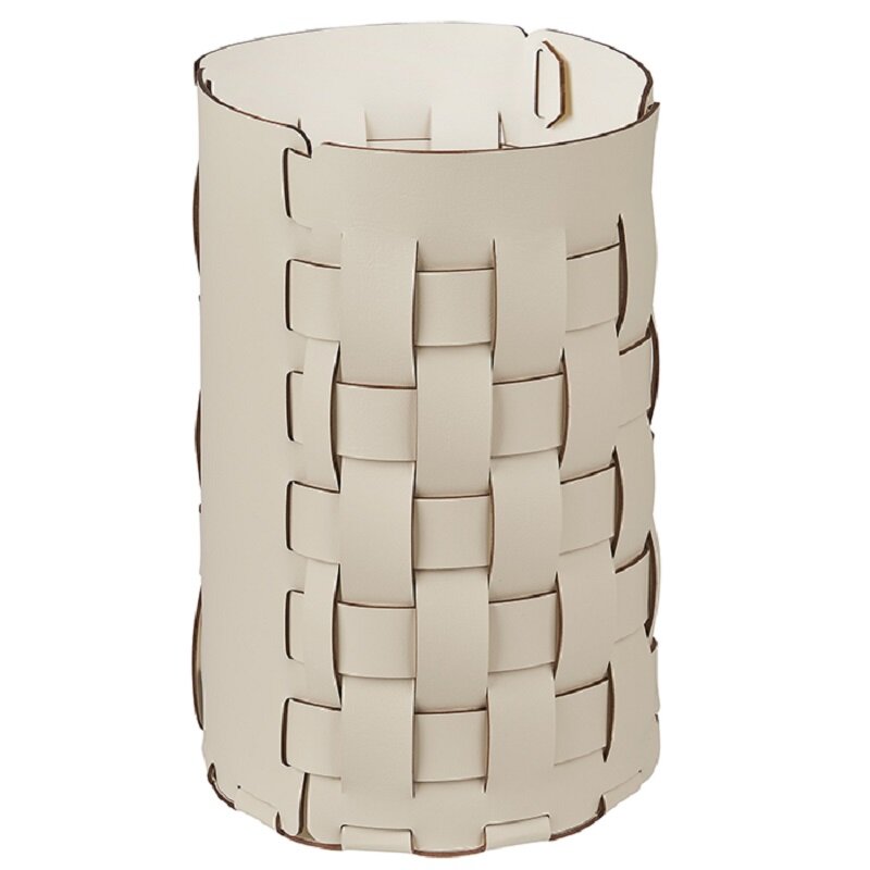 Изображение товара Элегантная кожаная корзина для мусора ADJ Bottega 2035.16/10 белый панна котта