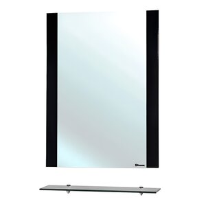 Изображение товара Зеркало Bellezza Рокко 60 см с полкой цвет черный, подвесное