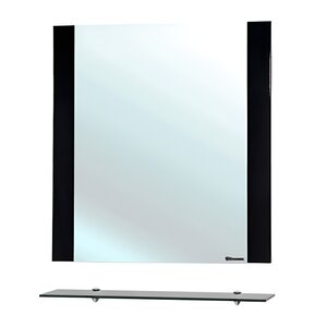 Изображение товара Зеркало Bellezza Рокко 70 см с полкой черное влагостойкое