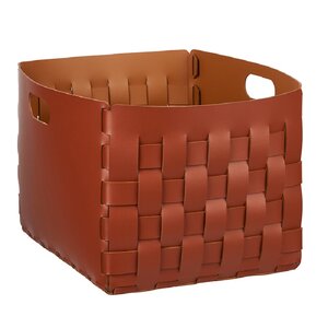 Изображение товара Элегантная корзина для белья ADJ Bottega 1048.30/09 из кожи 35х40 см бордо/коньяк