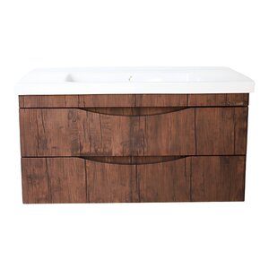 Изображение товара Тумба под раковину Bellezza Санриса 100 см, подвесная орех