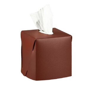 Изображение товара Элегантная салфетница из кожи ADJ Kleenex 0015.30/09 бордо/коньяк 12x12 см