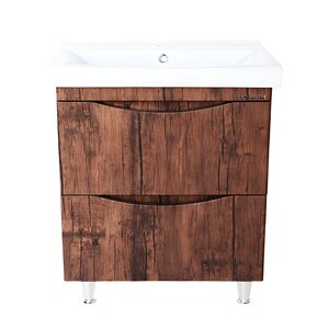 Изображение товара Тумба под раковину Bellezza Санриса 4630113660431, 80 см, напольная, цвет орех