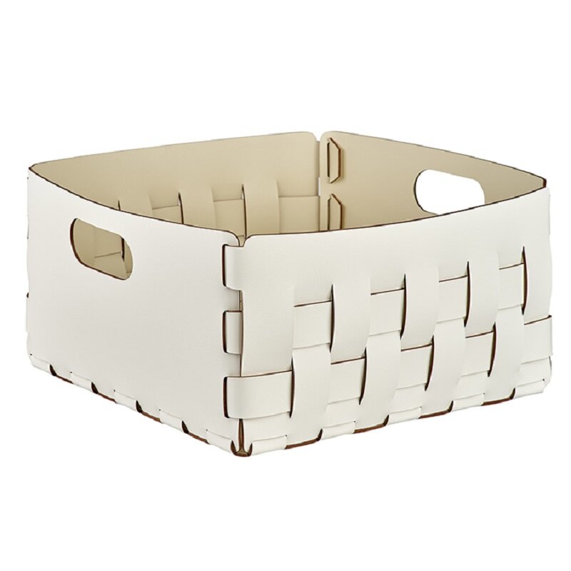 Изображение товара Корзина для хранения ADJ Bottega 1045.10/16 35x35 см кожаная белая Италия