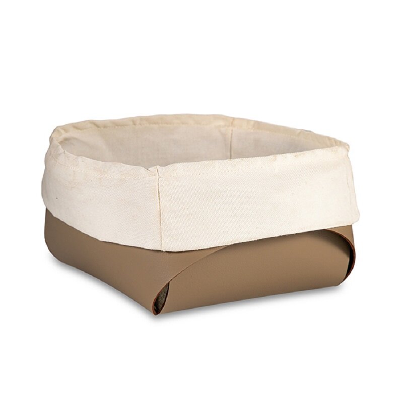 Изображение товара Корзина для хлеба из кожи 20x20 см, дизайнерский стиль, Италия