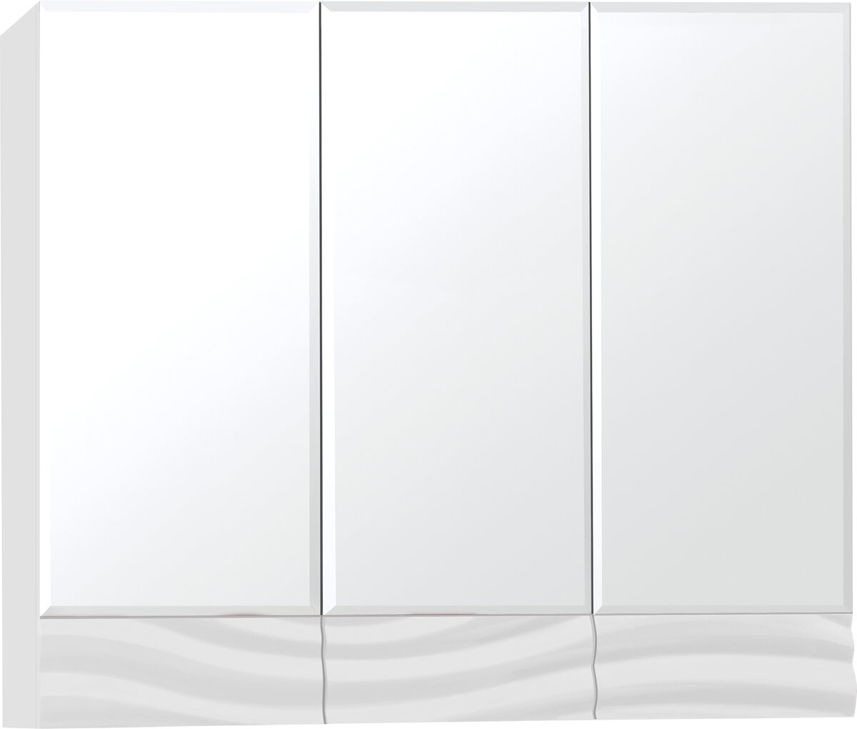 Изображение товара Зеркальный шкаф Вероника 80 см белый со стеклянными полками и подсветкой