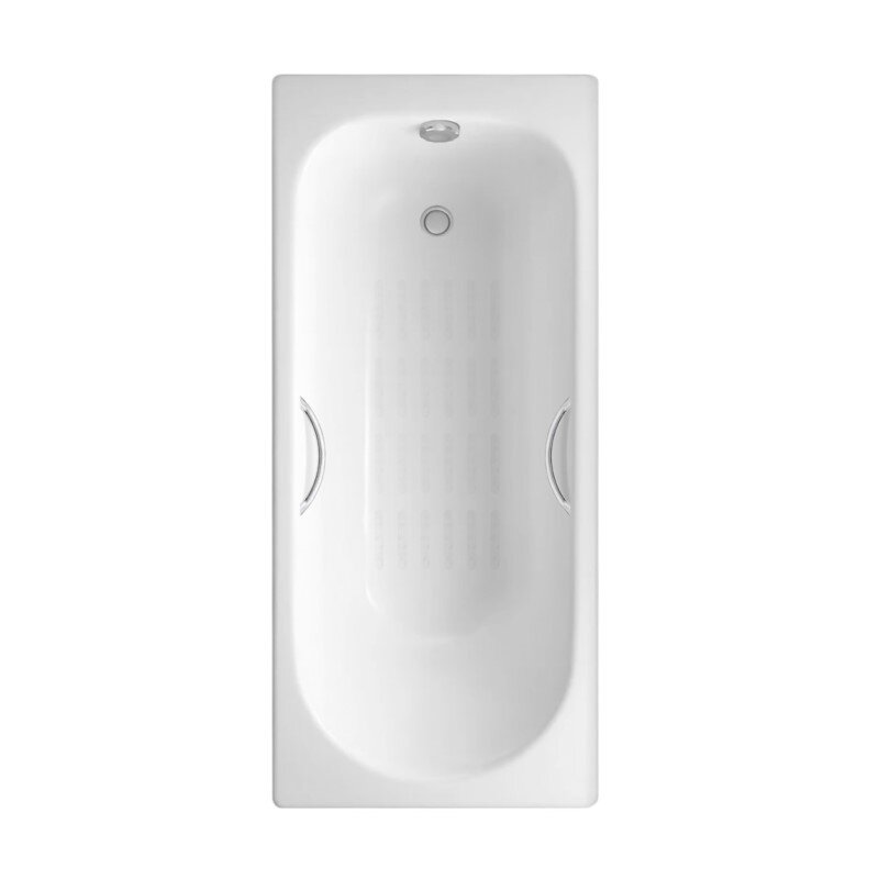 Изображение товара Ванна чугунная Delice Grace DLR230643R-AS, 170 x 70 см, антискользящее покрытие, с отверстиями под ручки, без ручек, цвет белый