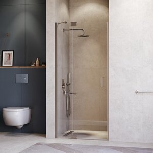 Изображение товара Душевая дверь в нишу RGW HO-014Gr Hotel 350601413-110, 130 см, стекло прозрачное, профиль серый