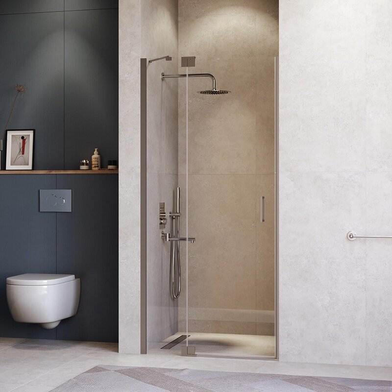 Изображение товара Душевая дверь в нишу RGW Hotel HO-014Gr 90 см стекло прозрачное с серым профилем