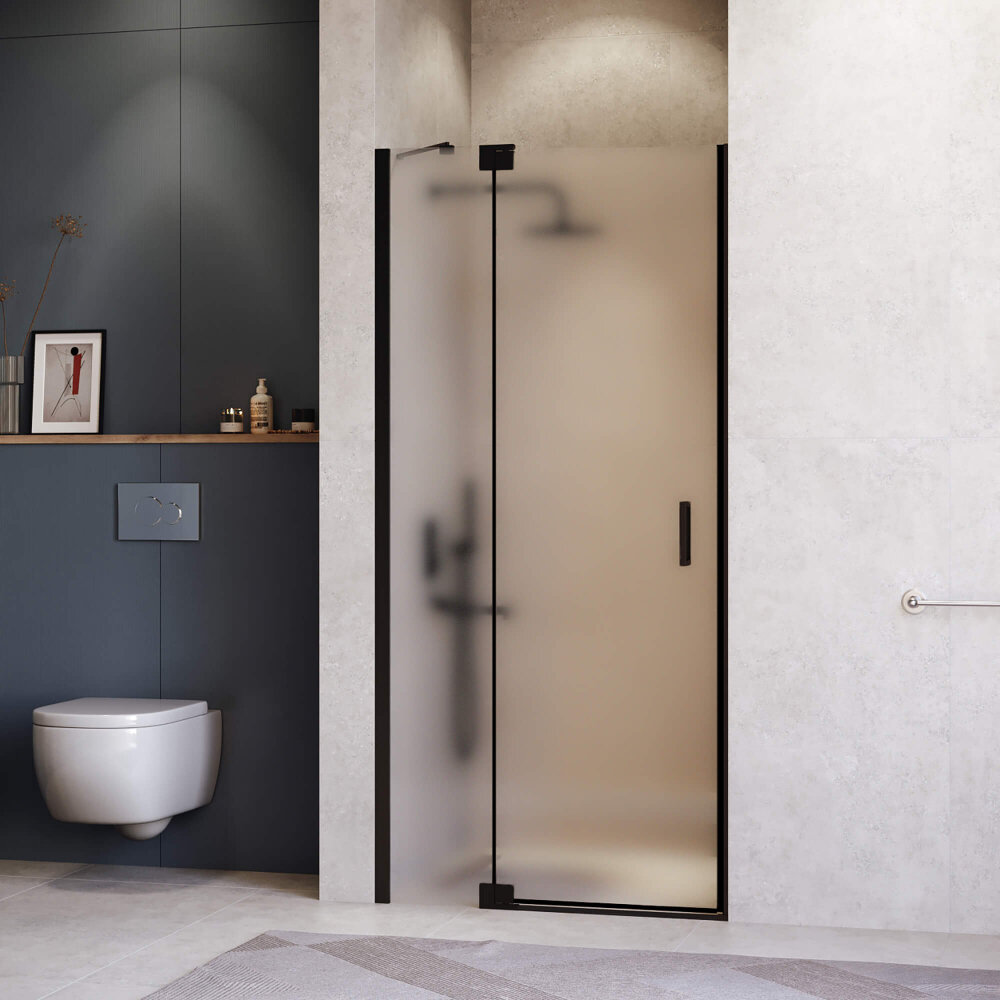 Изображение товара Душевая дверь в нишу RGW Hotel HO-014B 140 см матовое сатинат черный профиль Германия