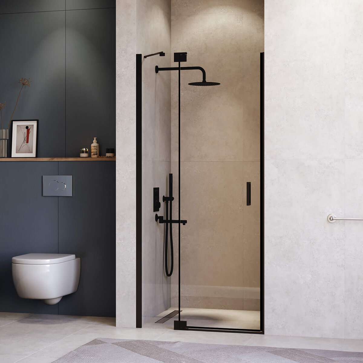 Изображение товара Душевая дверь RGW Hotel HO-014B 140 см черный профиль