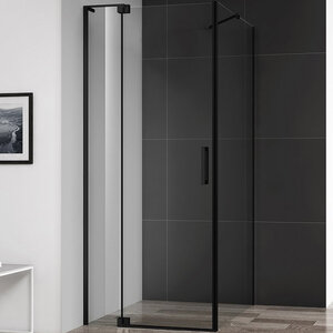 Изображение товара Душевой уголок Cezares Slider-AH-1-100-90/100-C-NERO, 100 x 100 см, стекло прозрачное, профиль черный матовый