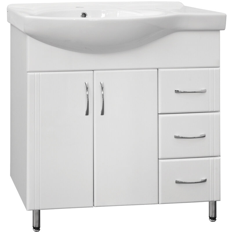 Изображение товара Тумба под раковиной Style Line Эко Стандарт №25 82 см правая белая