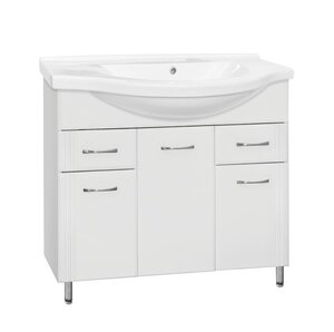 Изображение товара Тумба под раковину Style Line Эко Стандарт №26 100 ЛС-00000240, 100 см, напольная, белая