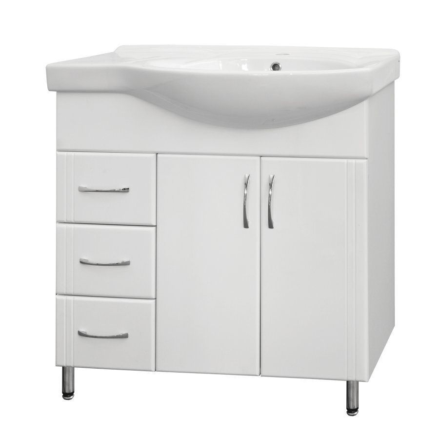 Изображение товара Тумба под раковину Style Line Эко Стандарт №25 82 см, белая, напольная