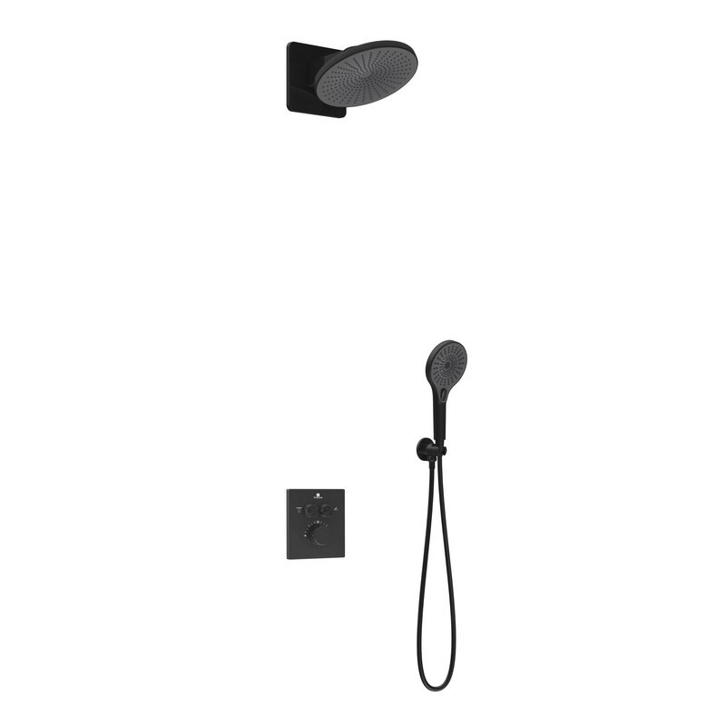 Изображение товара Душевая система Vincea Inspire VSFW-3I21MT5MB термостатическая, черный матовый