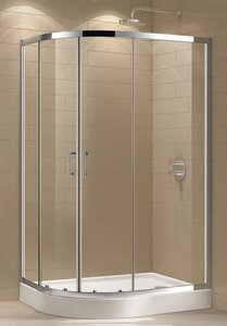 Изображение товара Душевой уголок Cezares ECO-O-RH-2-120/90-C-Cr, 120 x 90 см, стекло прозрачное, профиль хром