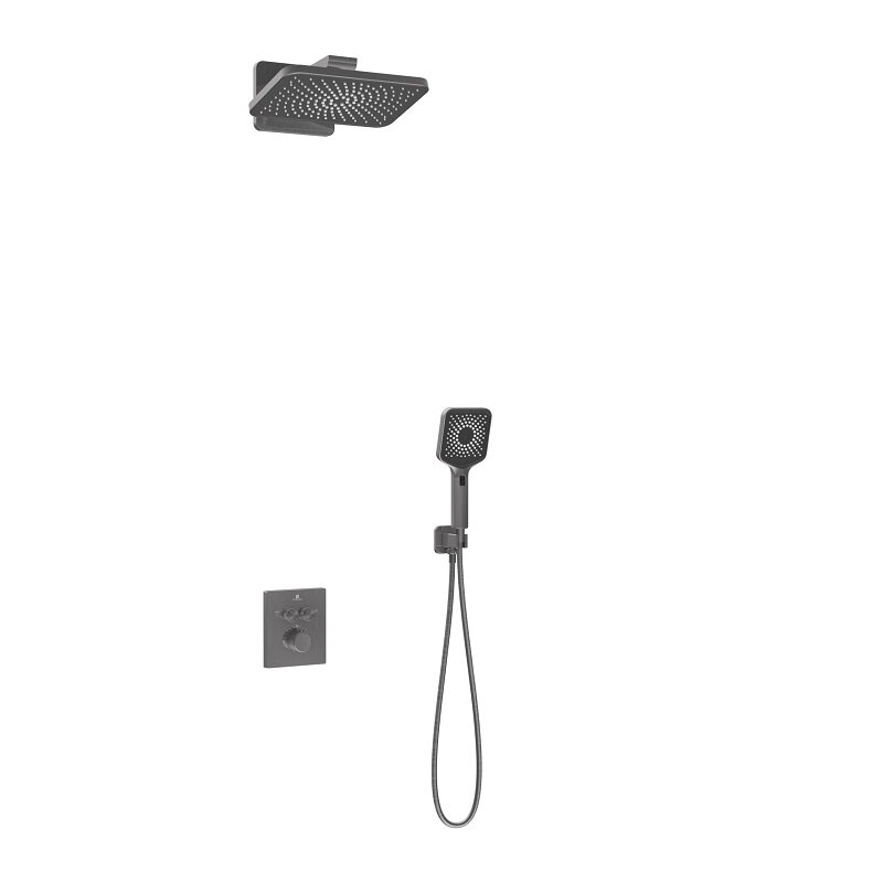 Изображение товара Душевая система Vincea Inspire VSFW-3I21MT4GM, термостат, воронёная сталь, gunmetal