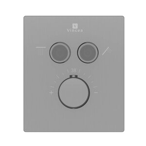 Изображение товара Смеситель Vincea VSCV-321T-MGM для душа, термостатический, на 2 потребителя, воронёная сталь, gunmetal