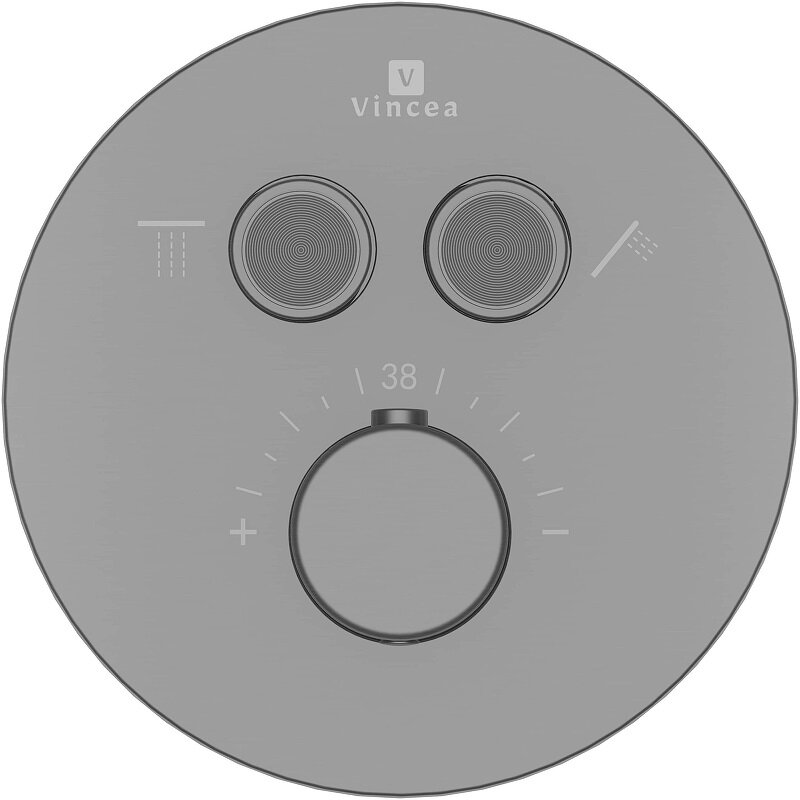 Изображение товара Термостатический смеситель для душа Vincea VSCV-322T-MGM воронёная сталь gunmetal